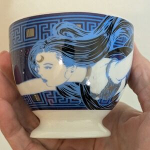 Celestial Greek Goddess Nyx Mug Blue Tea Cup Fantasy Art Nouveau Illumicrate